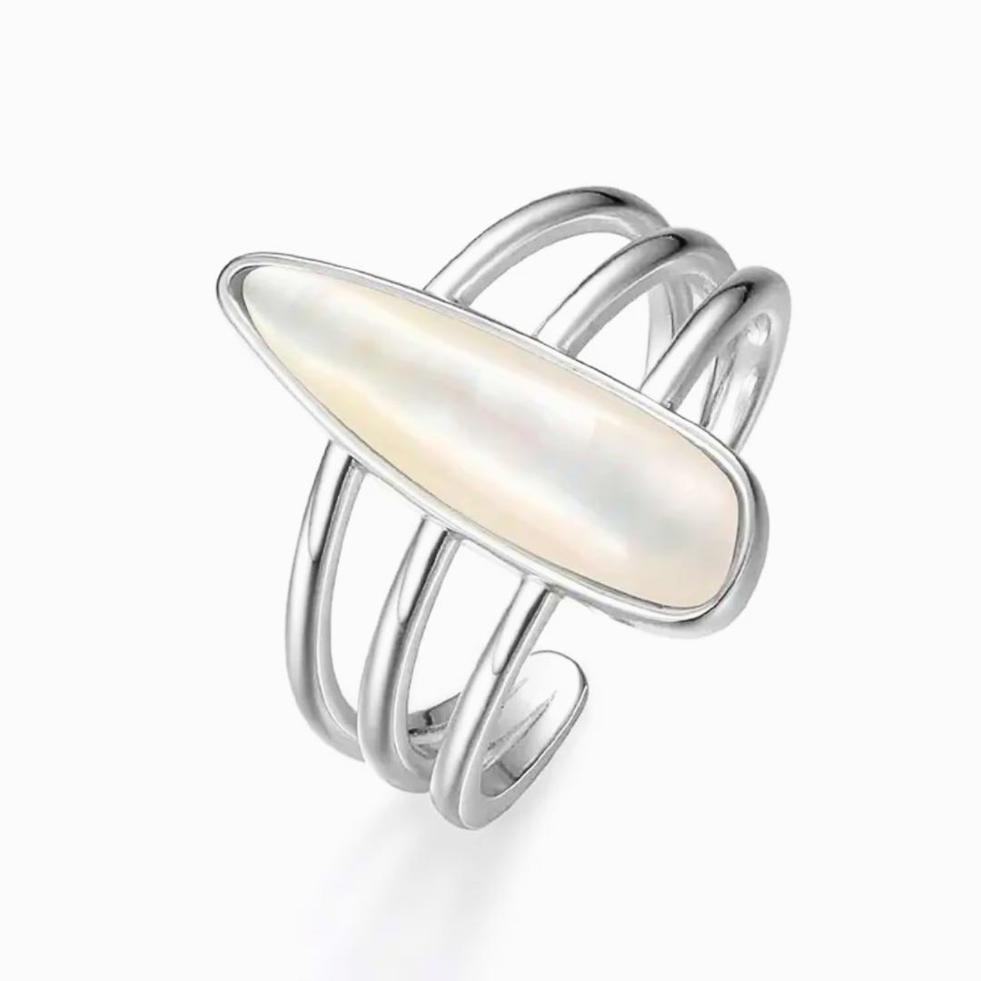 White Shell Claw Ring