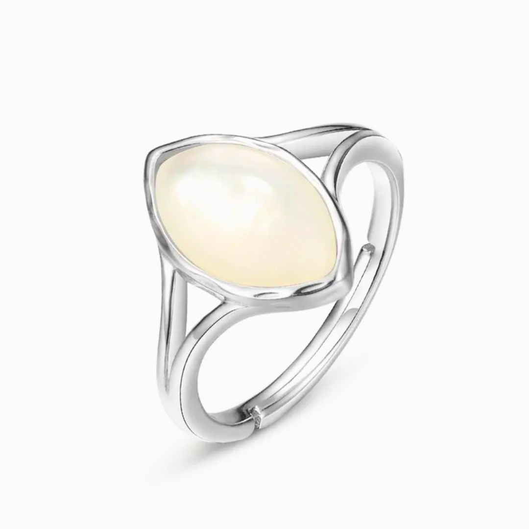 White Shell Oval Ring