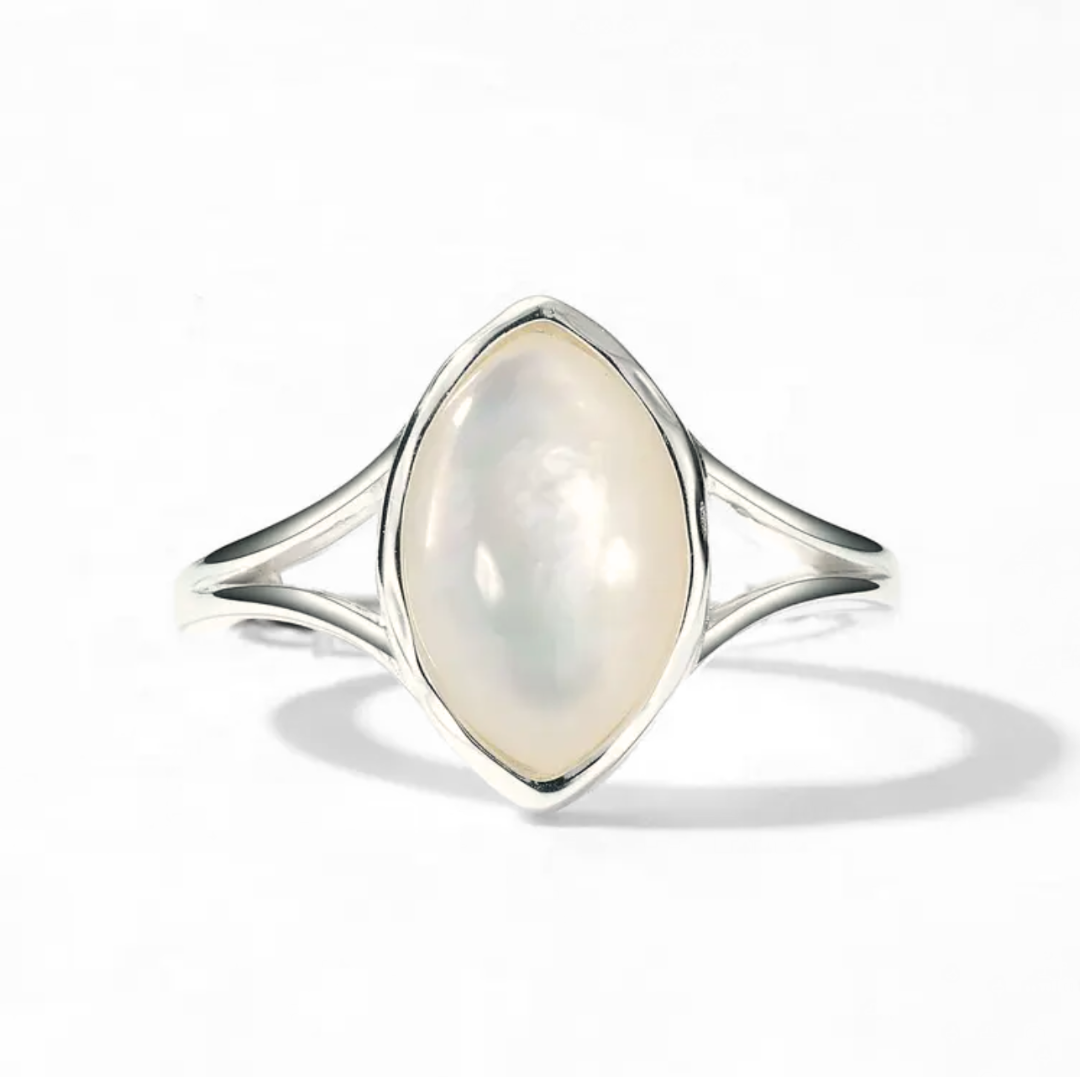 White Shell Oval Ring