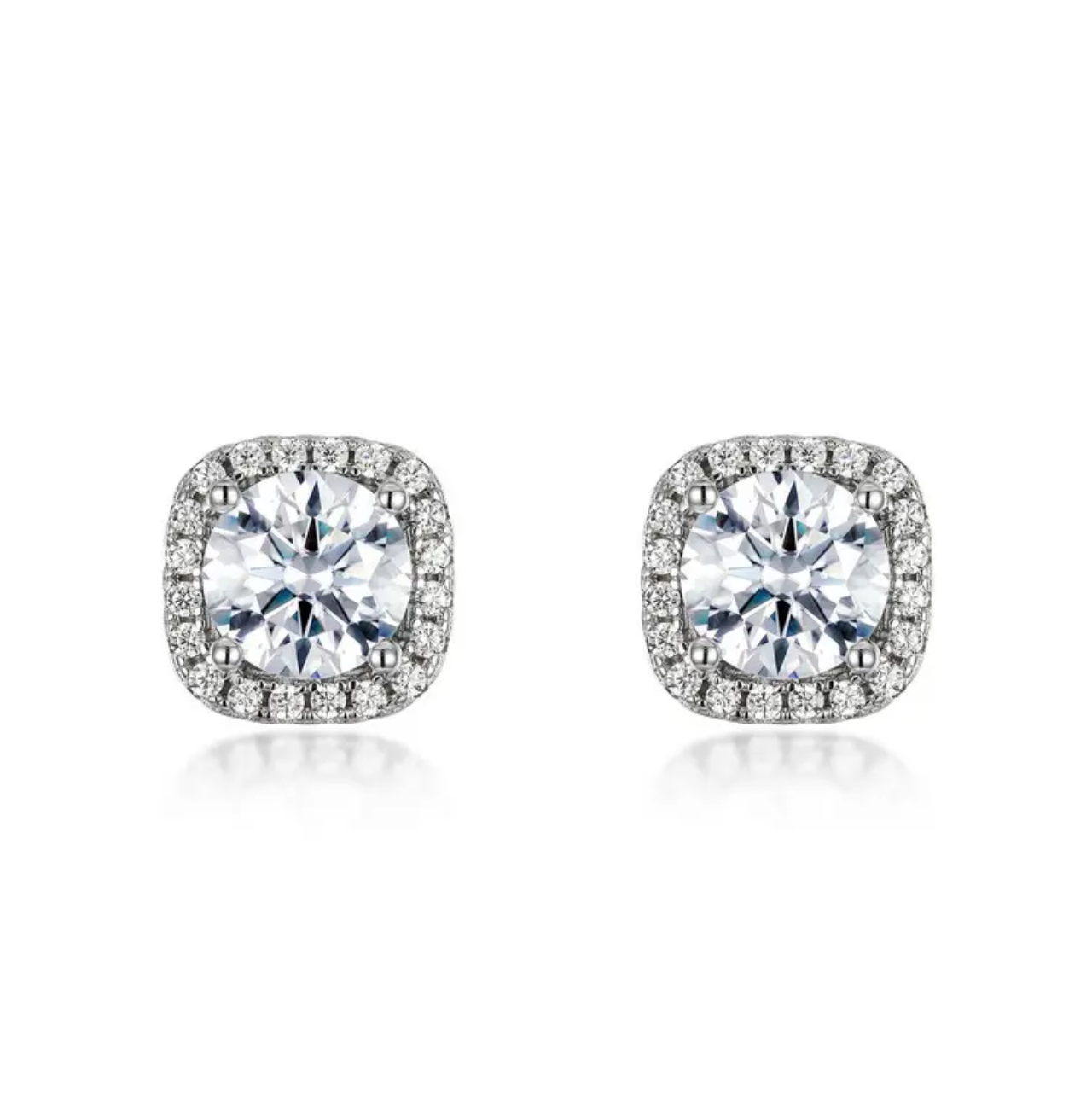 Vintage Style Square Moissanite Earring stud