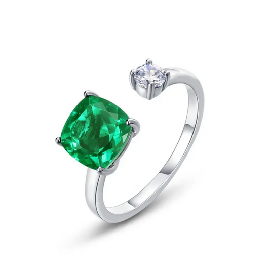 Classic Gemini Emerald Ring